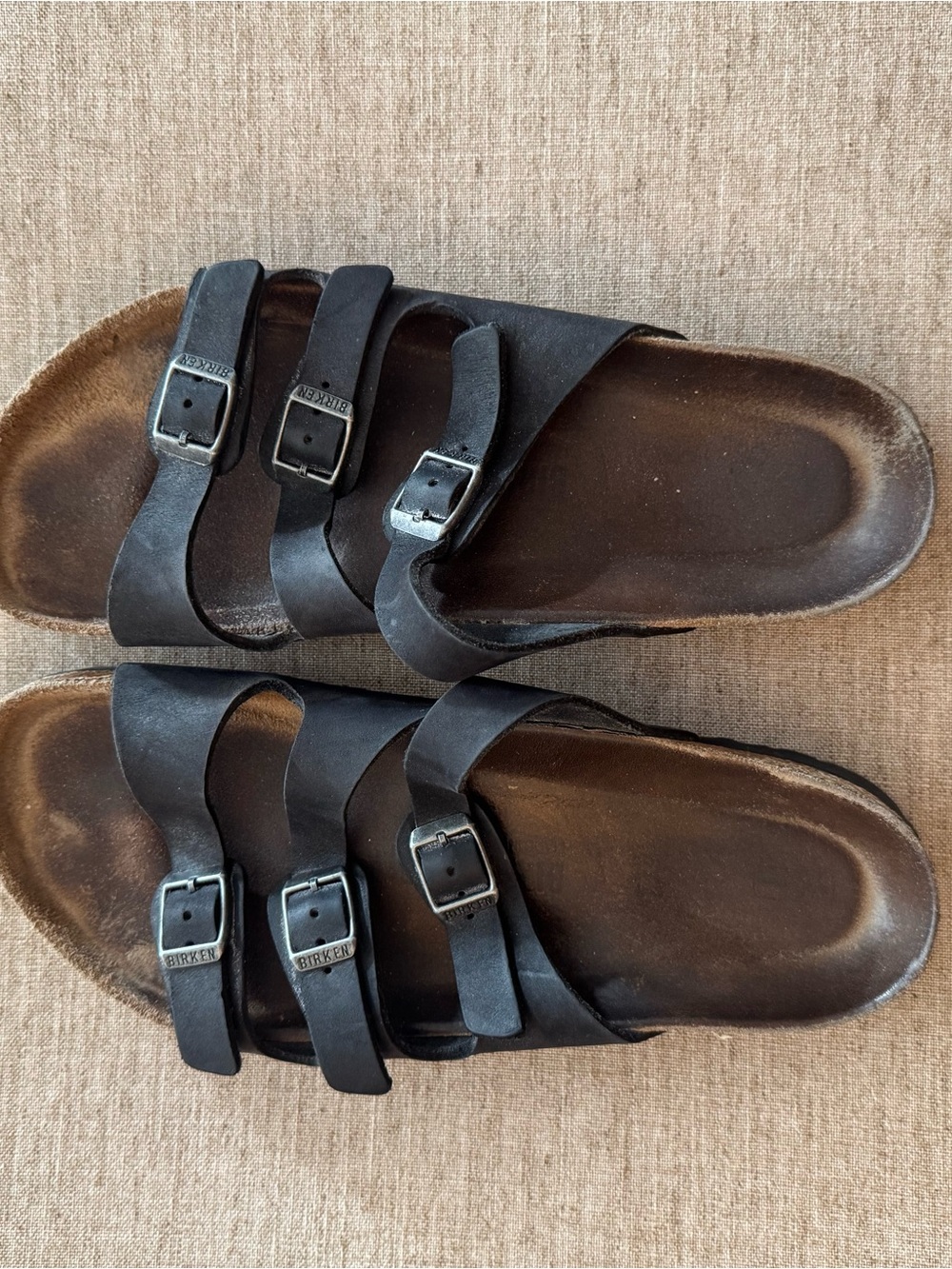 Birkenstock Black Triple-Buckle Slide Sandals